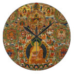 Bhutanese painted complete mandala wall clocks