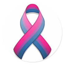 Bi Awareness Ribbon Round Sticker by jamieco Bi Awareness Ribbon Round Sticker