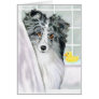 Bi Blue Sheltie Bath Card