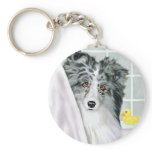 Bi Blue Sheltie Bath Keychain