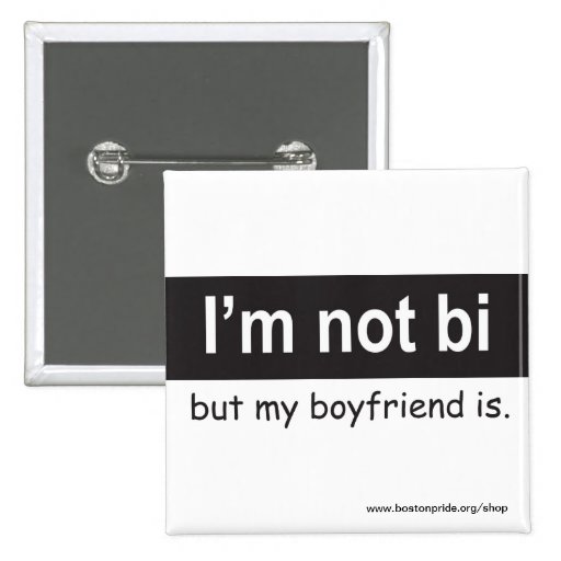Bi Boyfriend Square Pinback Buttons