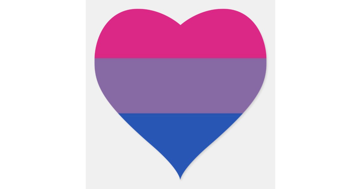 Bi Flag Flies For Bisexual Pride Heart Sticker Zazzle