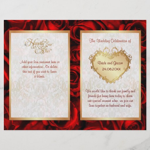 bi fold wedding programs