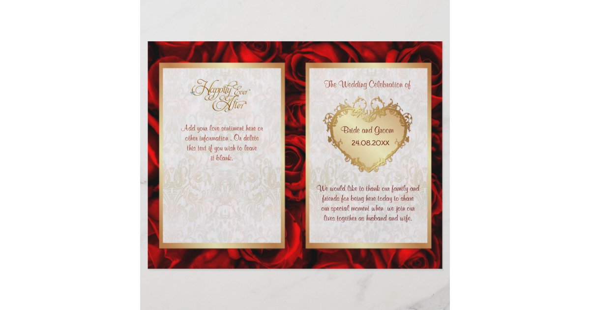 bi fold wedding programs
