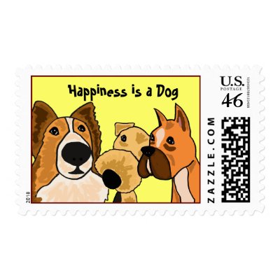 BI- Happiness is a Dog Stamps by inspirationrocks