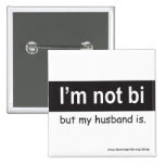 Bi Husband Square Pinback Button