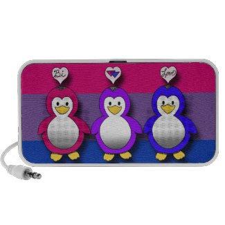 Bi Love Bi Pride Cute penguins Travelling Speaker