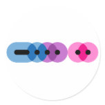 Bi Morse Code Bar Round Sticker