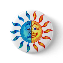 Bi Polar Solar Pinback Buttons