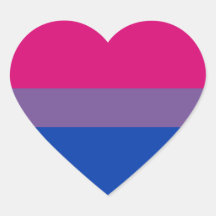 Bi Pride Flag Sticker Sheets (Heart)