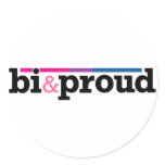 Bi&proud Round White Sticker