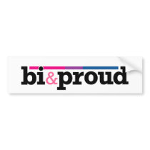 Bi&proud White Bumper Sticker bumper stickers