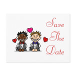 Bi-Racial Gay Couple Post Card