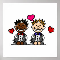 Bi-Racial Gay Couple Poster