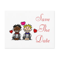 Bi-Racial Gay Grooms postcards