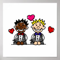 Bi-Racial Gay Grooms Posters