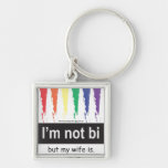 Bi Wife Square Keychain