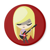 Biana the Blonde Bassist magnets by ButtermilkBiscuits Biana the Blonde Bassist magnets