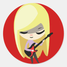 Biana the Blonde Bassist Round Sticker