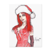 artsprojekt, bianca, beauchamp, goth, fantasy, pinup, illustration, drawing, xmas, christmas, redhead, volumptous, gorgeous, santa, hat, redheader, American Broadcasting Company, titfer, television special, carrottop, Christmas, red-header, Magic Kingdom, cavalier hat, Walt Disney World Resort, nontextual matter, Orlando, Florida, tirolean, The Walt Disney Company, pictorial matter, Pluto (Disney), shako, Thanksgiving (United States), sou'wester, New Year's Eve, panama hat, Main Street, U.S.A., poke bonnet, leghorn, Postcard with custom graphic design