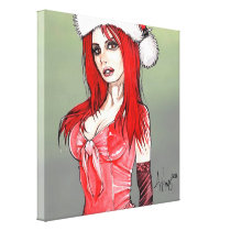 artsprojekt, bianca, beauchamp, goth, fantasy, pinup, illustration, drawing, xmas, christmas, redhead, volumptous, gorgeous, santa, hat, plug hat, Television program, derby hat, crossword puzzles, poke bonnet, cocked hat, slouch hat, cavalier hat, carrottop, red-header, redheader, panama hat, tirolean, shako, ten-gallon hat, shovel hat, woman's hat, stetson, titfer, sou'wester, snap-brim hat, opera hat, dress hat, deerstalker, fool's cap, [[missing key: type_wrappedcanva]] with custom graphic design