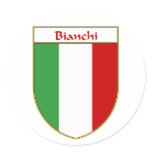 Bianchi Italian Flag Shield Round Sticker