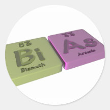 Bias as Bi Bismuth and As Arsenic Round Sticker