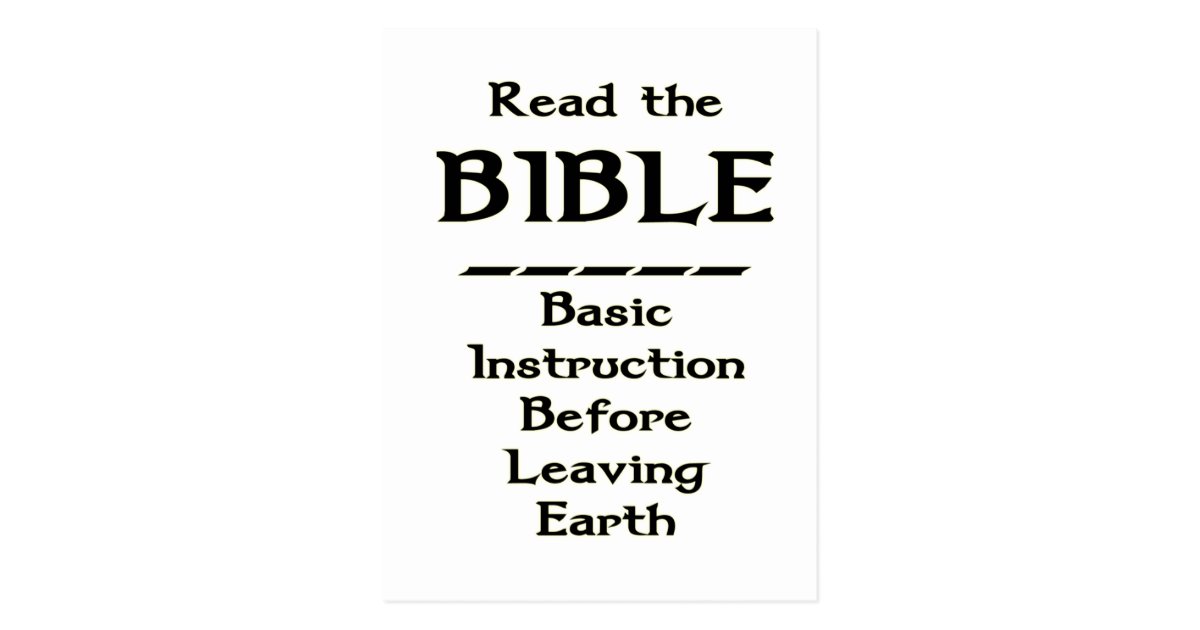 Bible Basic Instruction Before Leaving Earth Postcard Zazzle