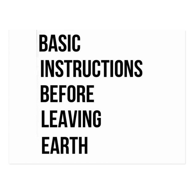 BIBLE: Basic Instructions Before Leaving Earth Postcard | Zazzle