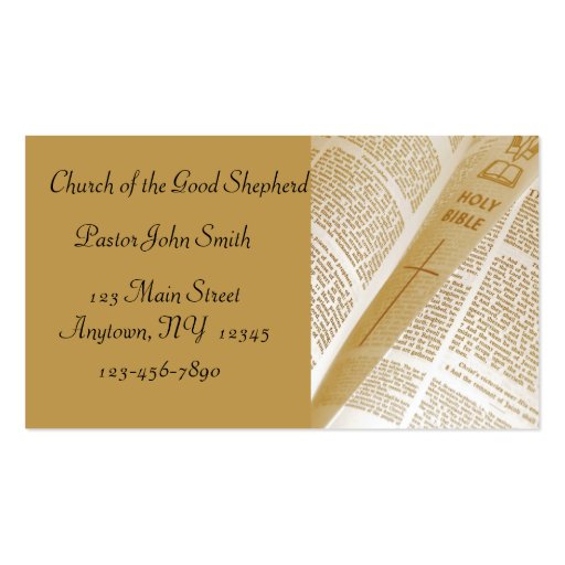 Bible Business Card (front side)
