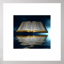 Bible Floating over water Poster