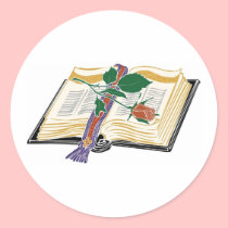 Bible Illustration with Red Rose stickers by White_Wedding Bible Illustration with Red Rose stickers