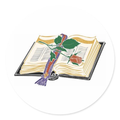 Bible Illustration with Red Rose Stickers by White_Wedding