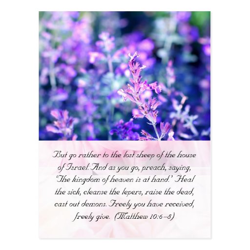 Bible Passage, Lavender Postcard 