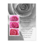 Bible passage, rose close up black and white postcards