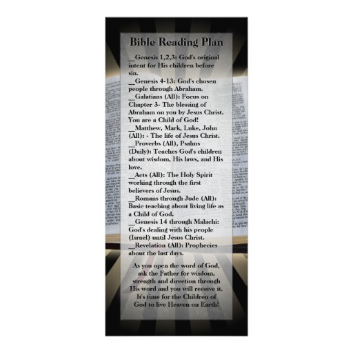 Bible Bookmark Template bible reading plan bookmark rack card template zazzle