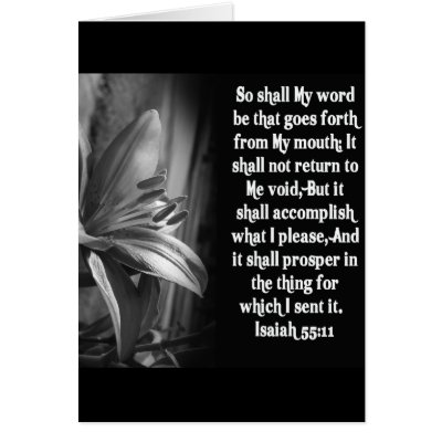 BIBLE SCRIPTURE ISAIAH 55:11 GREETING CARDS by scriptures