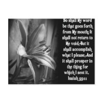 BIBLE SCRIPTURE ISAIAH 55:11 POST CARDS