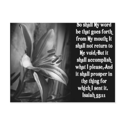 BIBLE SCRIPTURE ISAIAH 55:11 POST CARDS by scriptures