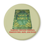 Bible Sex Violence Warning Refrigerator Magnet
