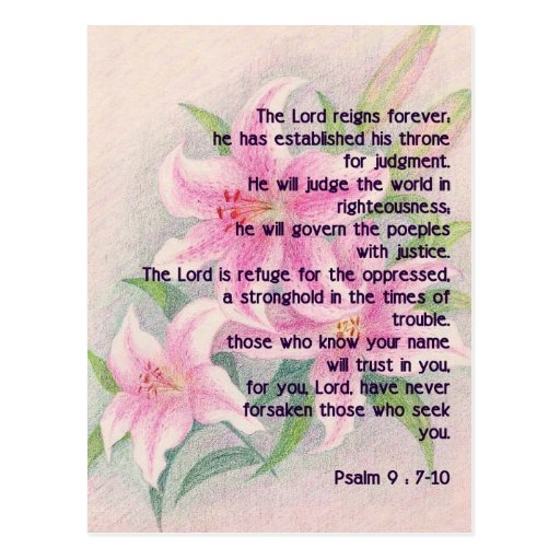 Bible verse and lily post card Zazzle