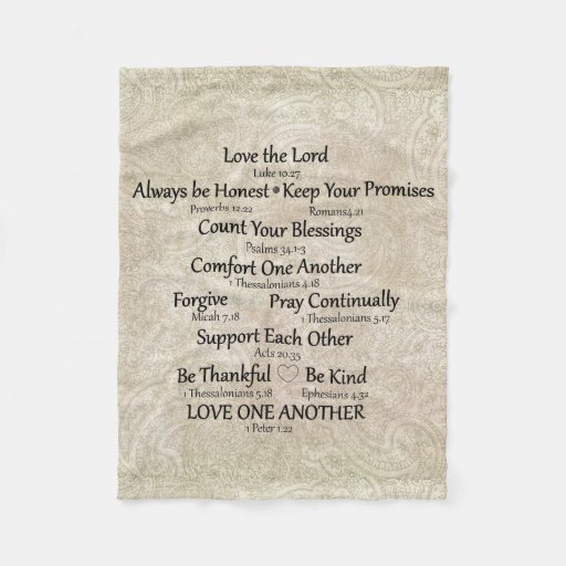 Bible Verse Family Rules Fleece Blanket Zazzle