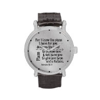 Bible Verse: For I know the Plans I have for you Wrist Watch
