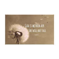 Bible Verse: God is within her, she will not fall Canvas Print