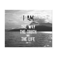 Bible Verse: I am the Way, Truth, Life Gallery Wrap Canvas