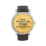 Bible Verse: I can do all things through Christ Wrist Watches