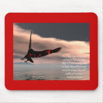 Bible Verse Isaiah 40: 28-31 with Eagle mousepads by tshirts4christians Bible Verse Isaiah 40: 28-31 with Eagle mousepads