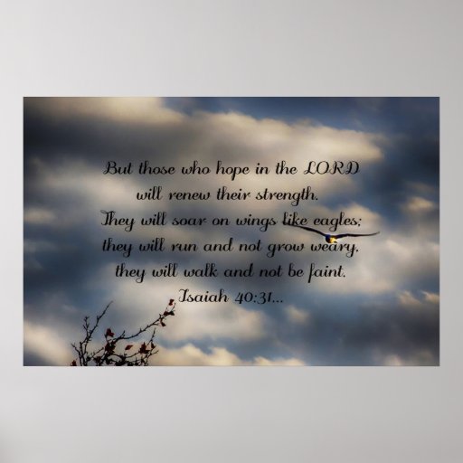 Bible Verse Isaiah 40:31 Poster | Zazzle