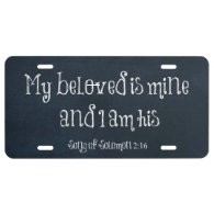 Bible Verse : My Beloved is Mine and I am His License Plate