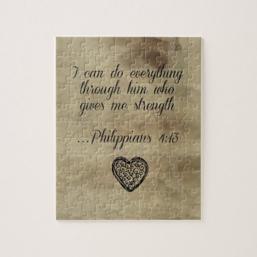 Bible Verse Philippians 4:13 Jigsaw Puzzle | Zazzle